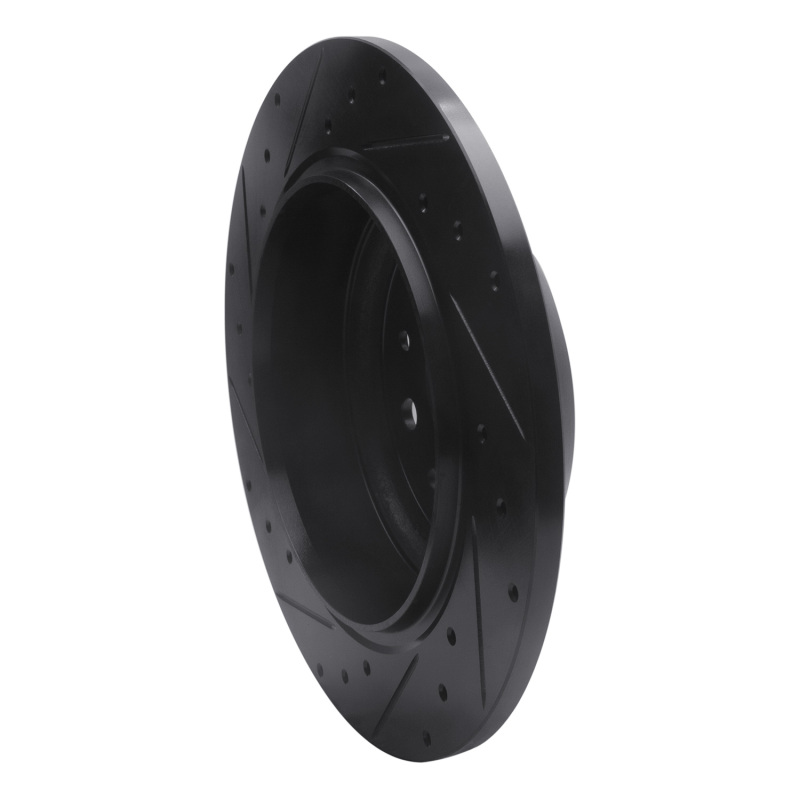 Jeep Wrangler Brake Rotor (1) - Rear Right - R1 Concepts - Drilled & Slotted - Black - `18-`25